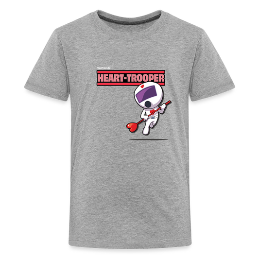 Heart-Trooper Character Comfort Kids Tee - heather gray