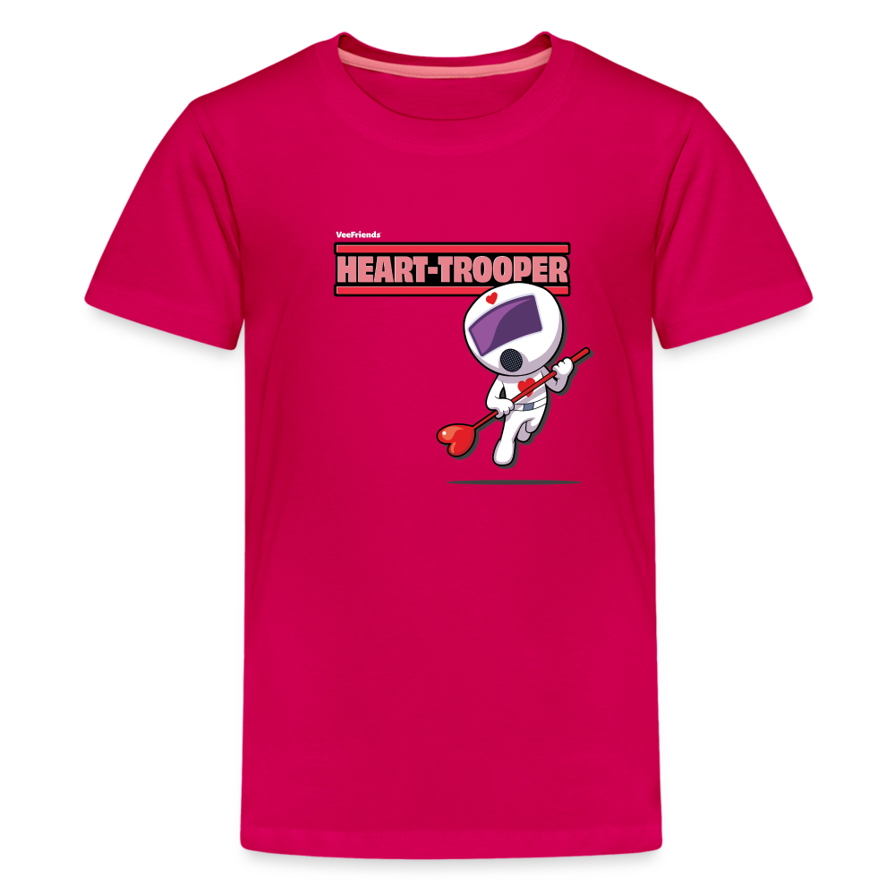 Heart-Trooper Character Comfort Kids Tee - dark pink