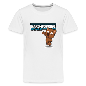 Hard-Working Wombat Character Comfort Kids Tee - white