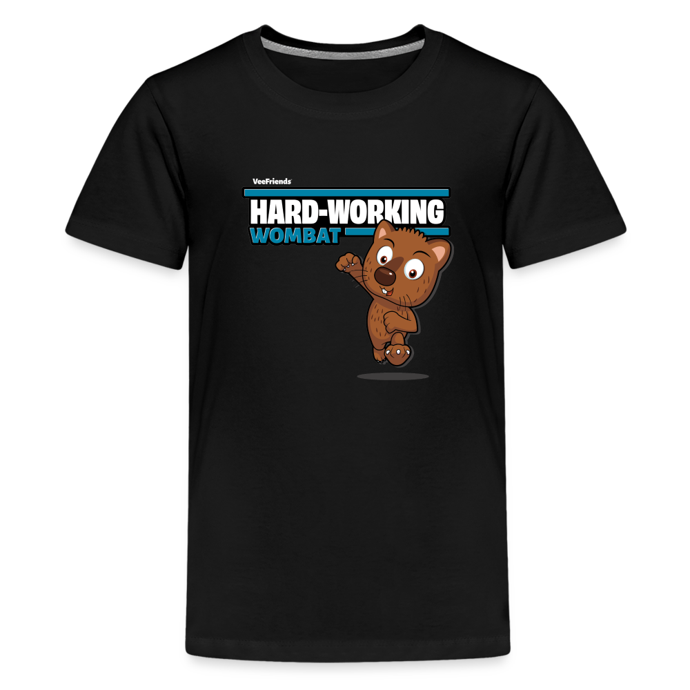 
            
                Load image into Gallery viewer, Hard-Working Wombat Character Comfort Kids Tee - black
            
        