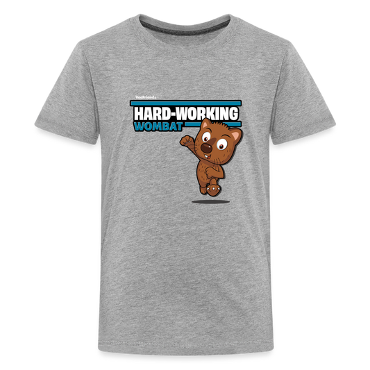 Hard-Working Wombat Character Comfort Kids Tee - heather gray