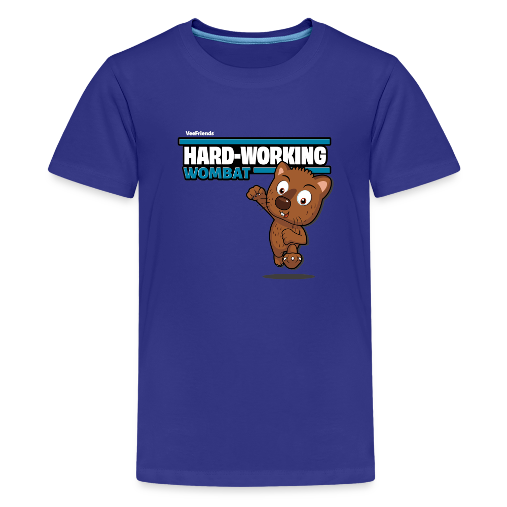 Hard-Working Wombat Character Comfort Kids Tee - royal blue