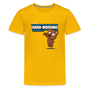 
            
                Load image into Gallery viewer, Hard-Working Wombat Character Comfort Kids Tee - sun yellow
            
        