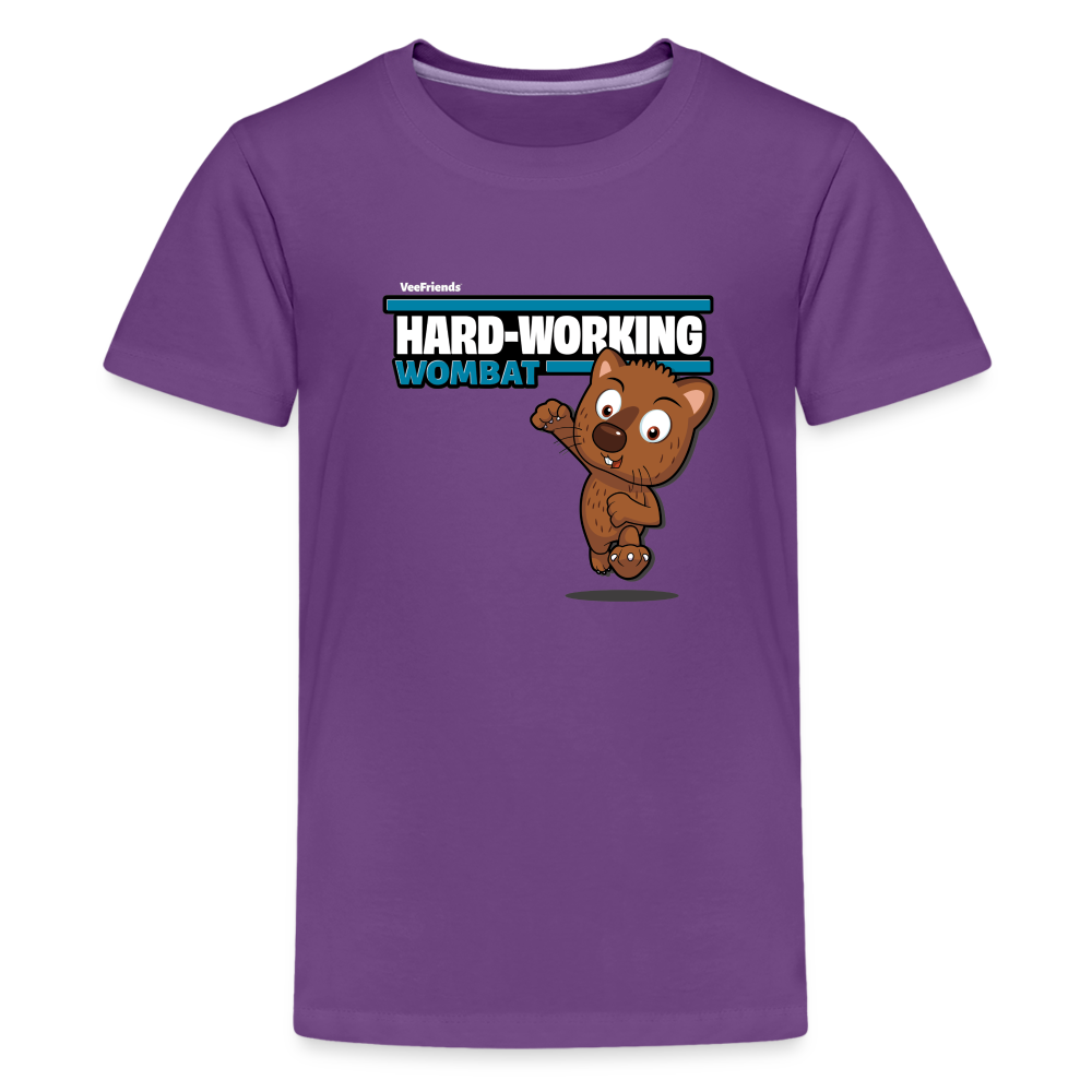 Hard-Working Wombat Character Comfort Kids Tee - purple
