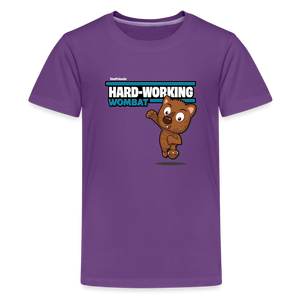 Hard-Working Wombat Character Comfort Kids Tee - purple