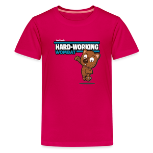 Hard-Working Wombat Character Comfort Kids Tee - dark pink