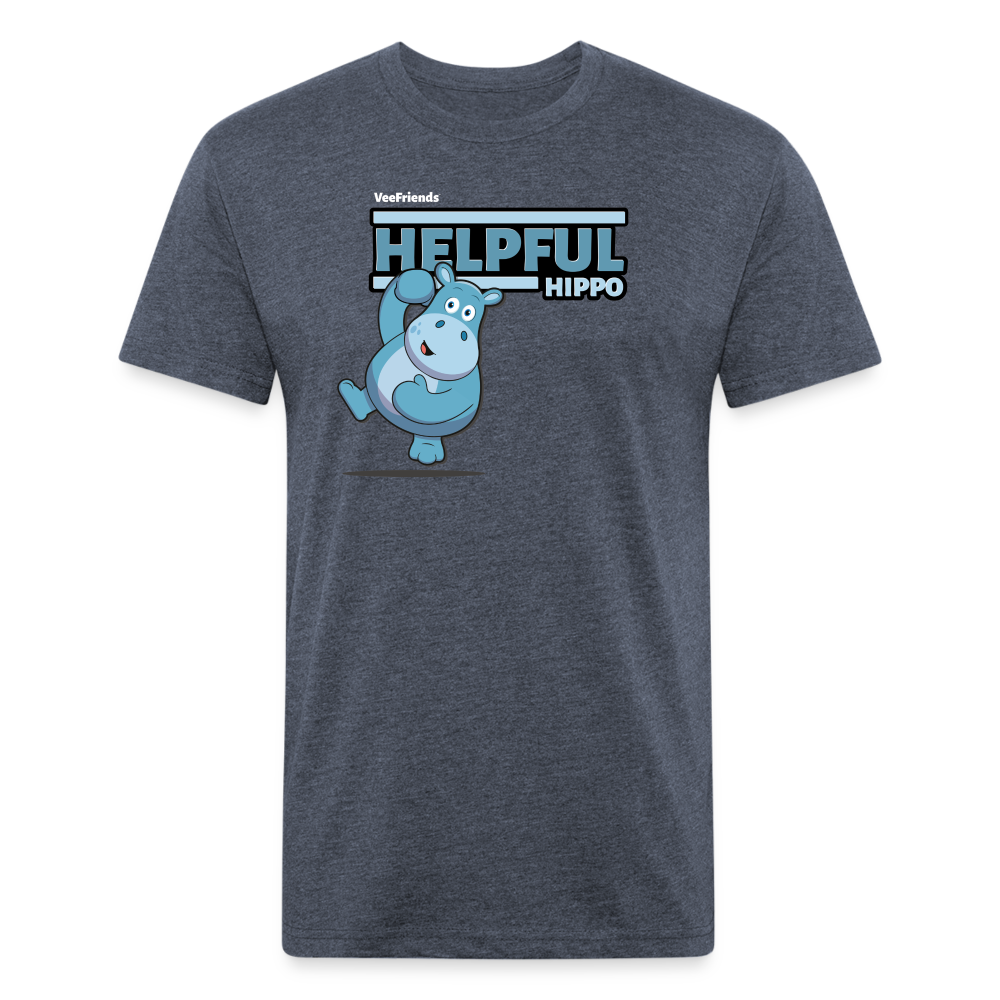 Helpful Hippo Character Comfort Adult Tee - heather navy