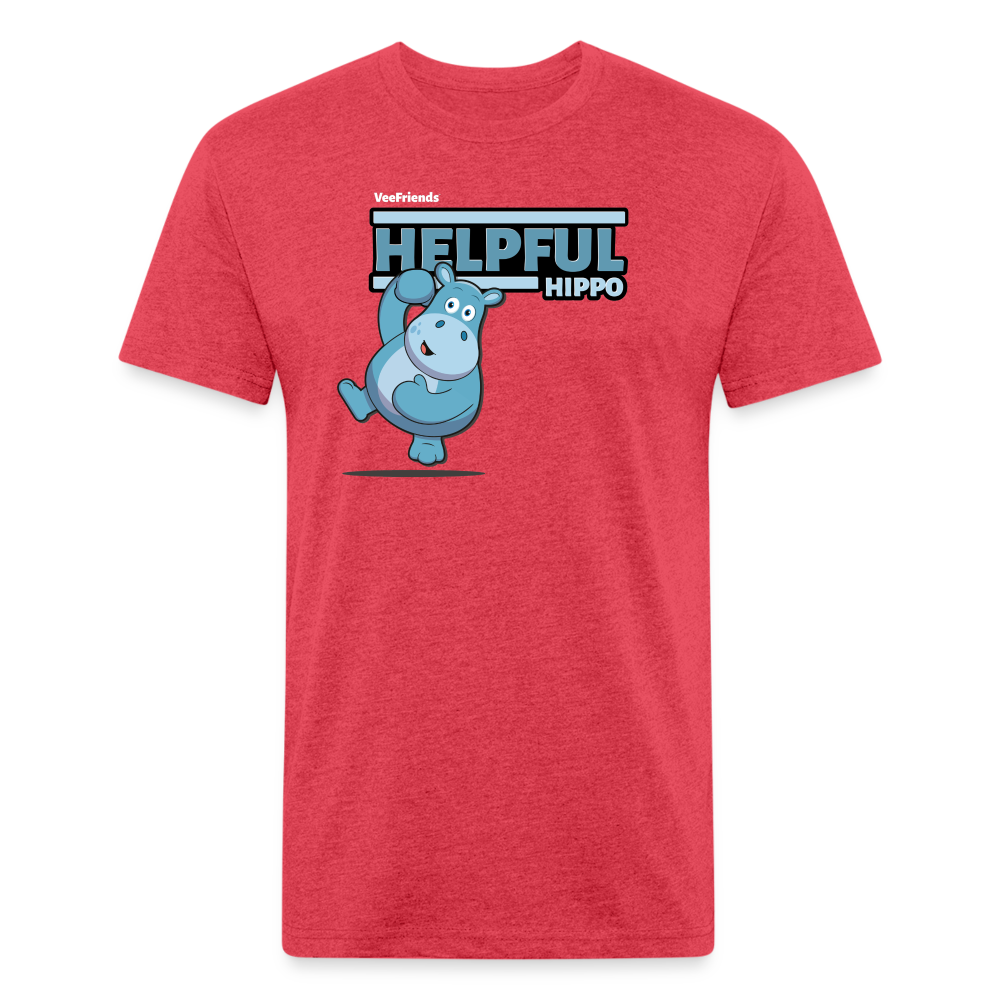 Helpful Hippo Character Comfort Adult Tee - heather red