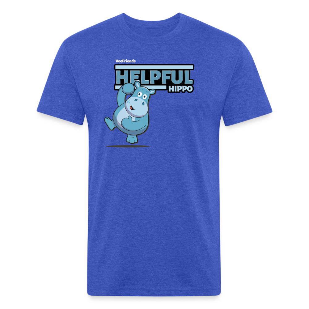 Helpful Hippo Character Comfort Adult Tee - heather royal