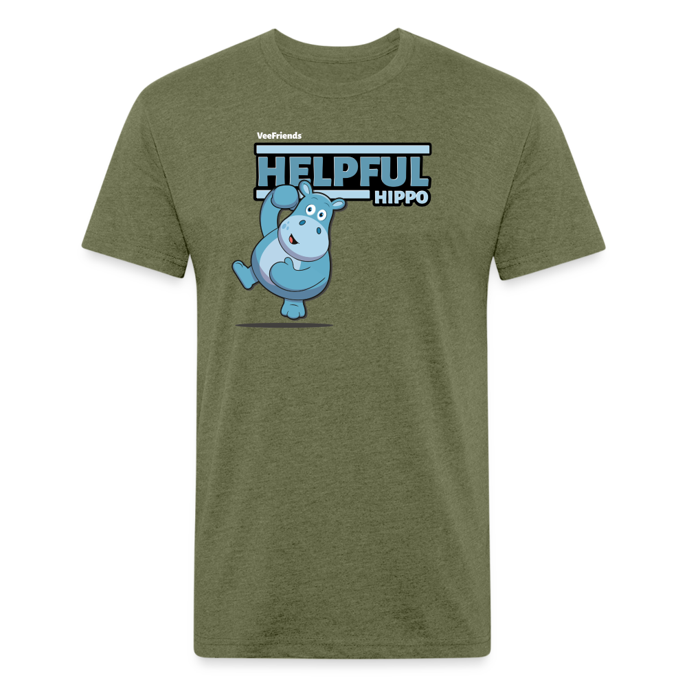 Helpful Hippo Character Comfort Adult Tee - heather military green