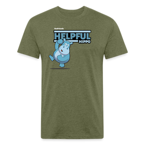 Helpful Hippo Character Comfort Adult Tee - heather military green