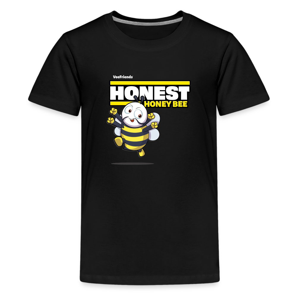 Honest Honey Bee Character Comfort Kids Tee - black