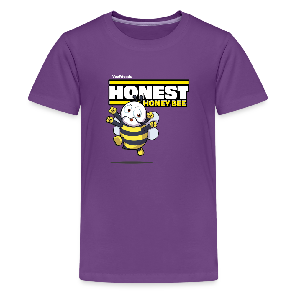 Honest Honey Bee Character Comfort Kids Tee - purple