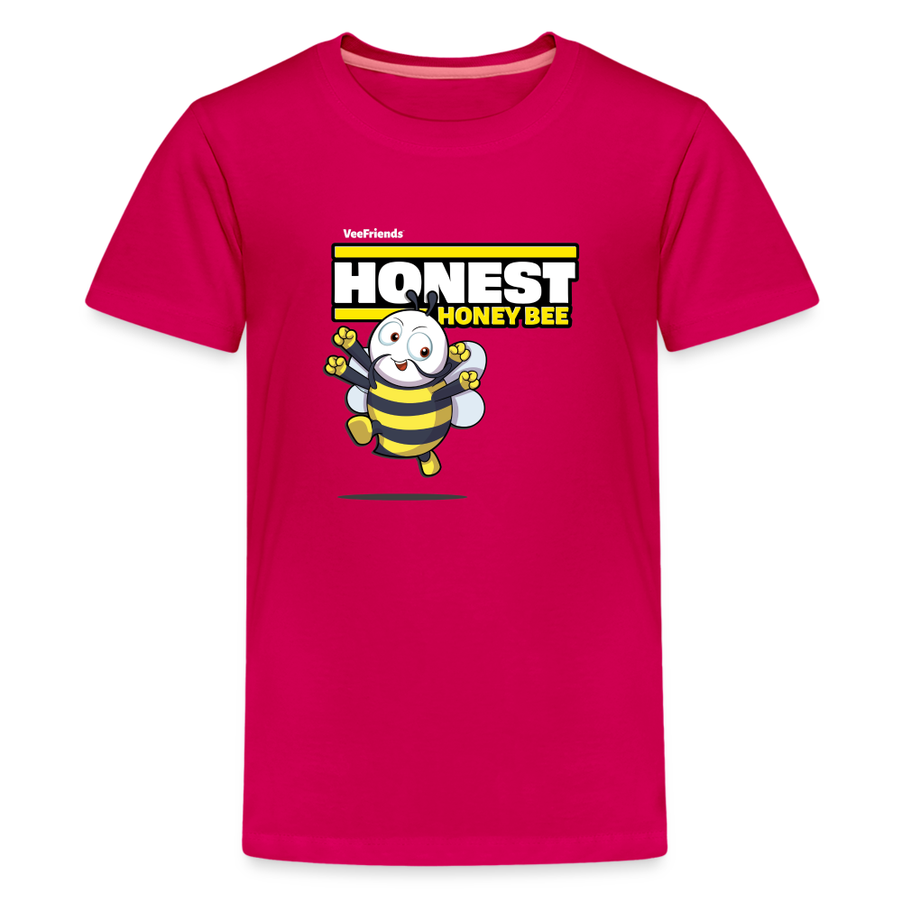 Honest Honey Bee Character Comfort Kids Tee - dark pink