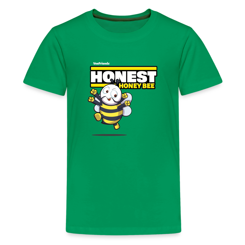 Honest Honey Bee Character Comfort Kids Tee - kelly green