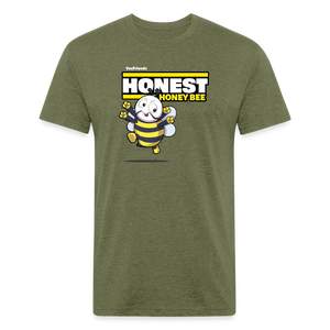 Honest Honey Bee Character Comfort Adult Tee - heather military green