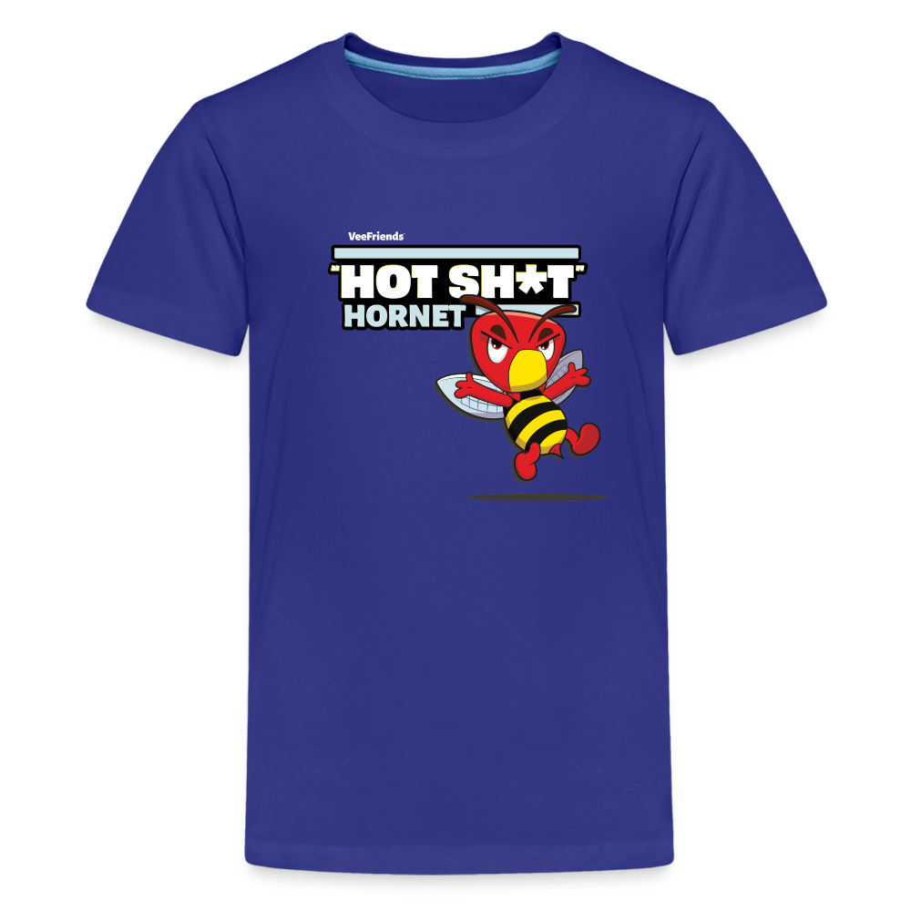 "Hot Sh*t" Hornet Character Comfort Kids Tee - royal blue