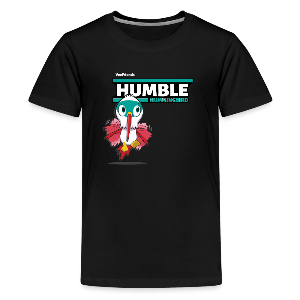 Humble Hummingbird Character Comfort Kids Tee - black
