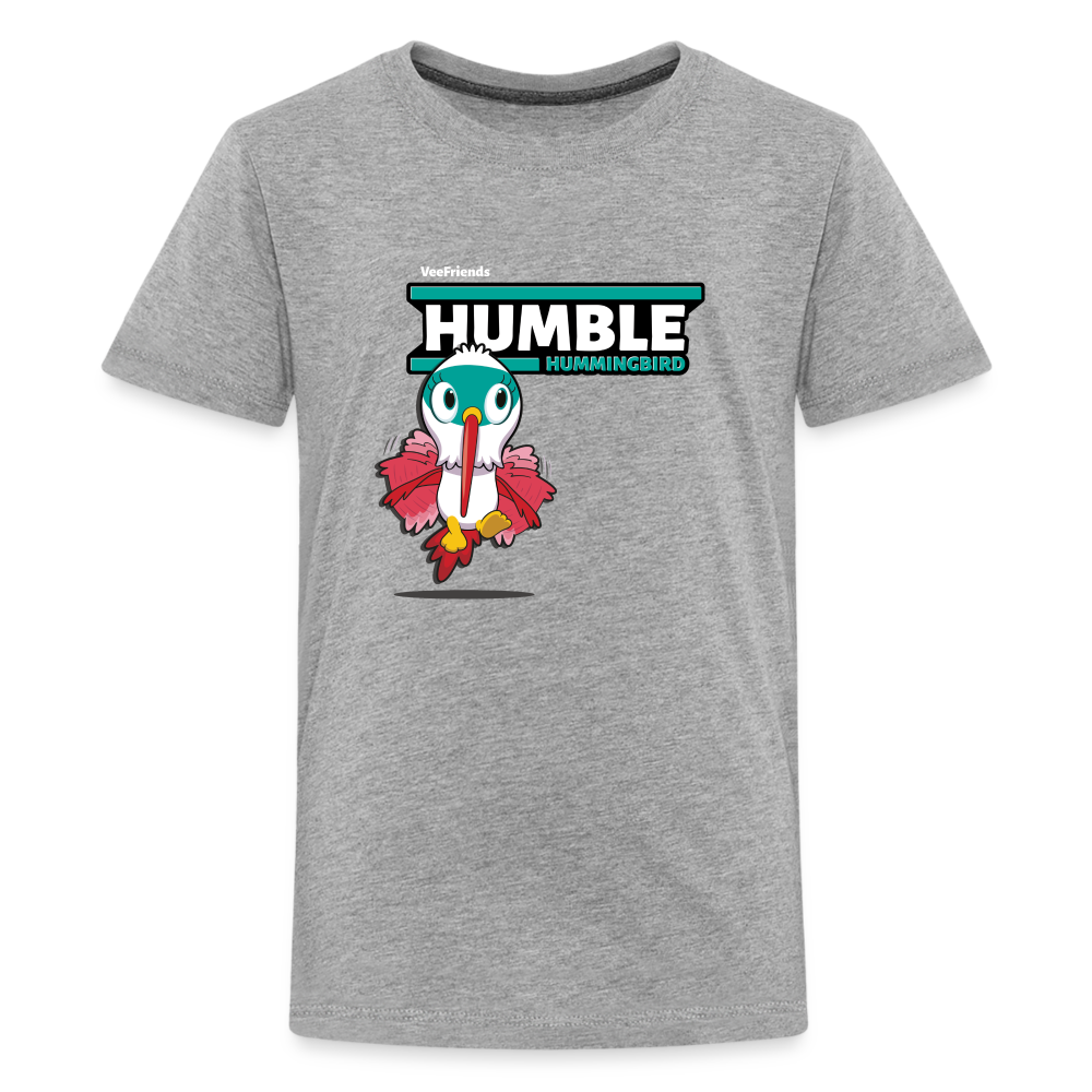 Humble Hummingbird Character Comfort Kids Tee - heather gray