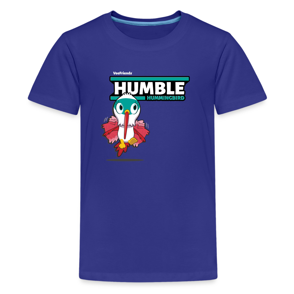 Humble Hummingbird Character Comfort Kids Tee - royal blue
