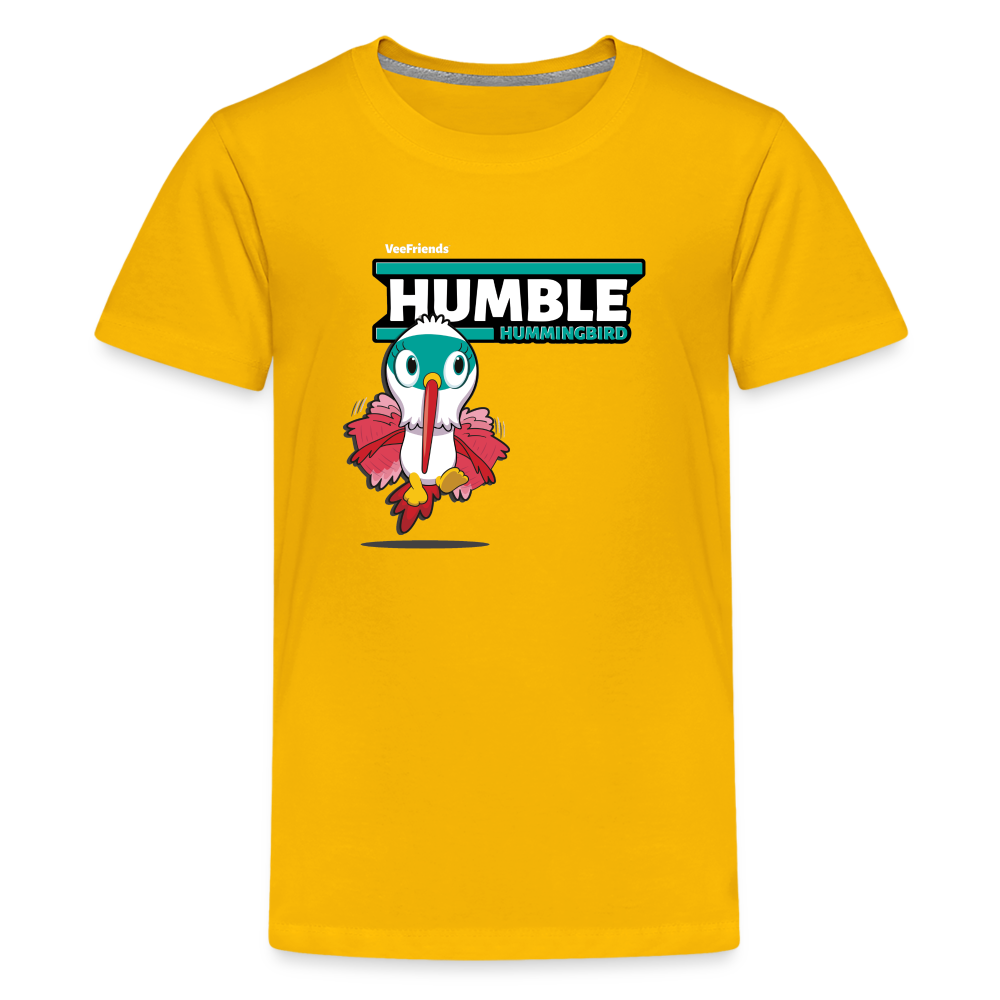 Humble Hummingbird Character Comfort Kids Tee - sun yellow