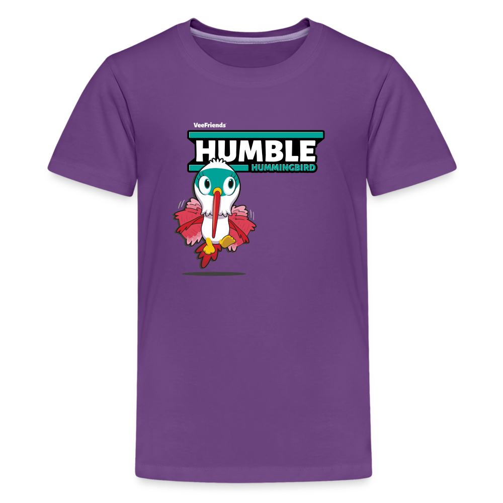 Humble Hummingbird Character Comfort Kids Tee - purple