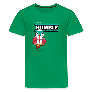 
            
                Load image into Gallery viewer, Humble Hummingbird Character Comfort Kids Tee - kelly green
            
        
