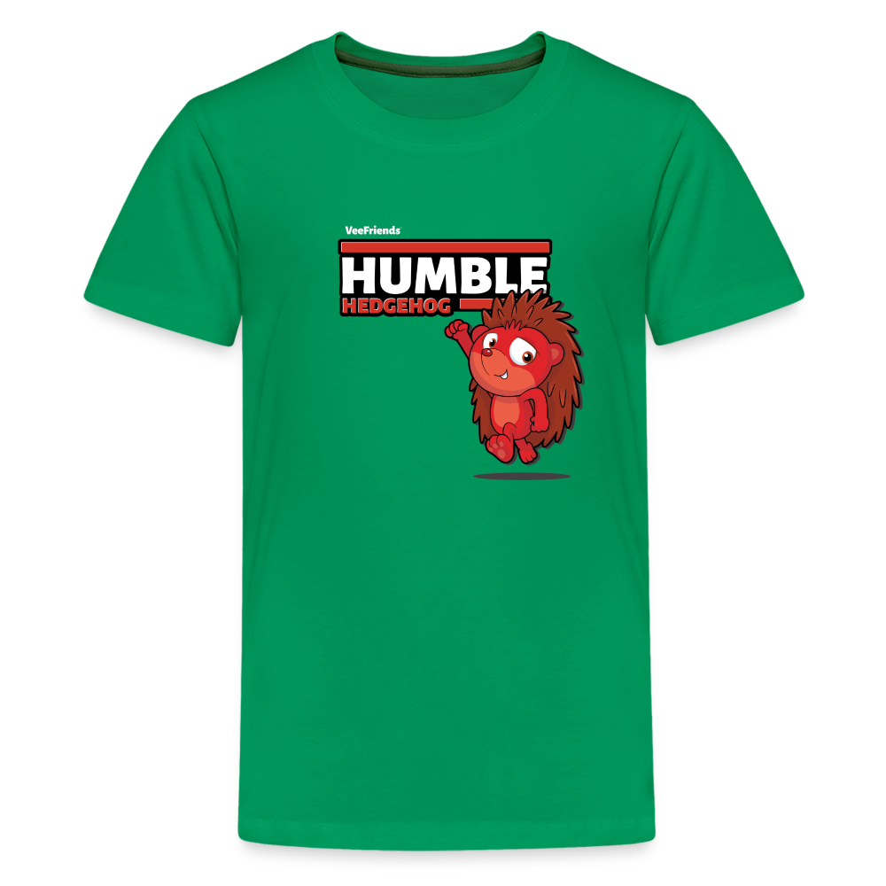 Humble Hedgehog Character Comfort Kids Tee - kelly green