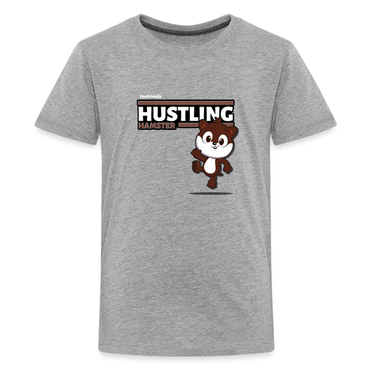 Hustling Hamster Character Comfort Kids Tee - heather gray