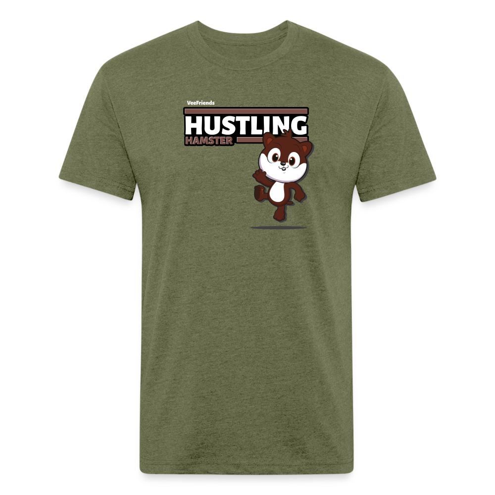 Hustling Hamster Character Comfort Adult Tee - heather military green