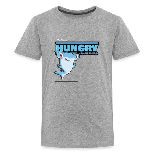 Hungry Hammerhead Character Comfort Kids Tee - heather gray