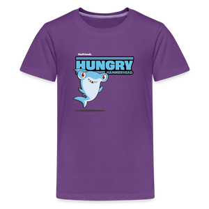 Hungry Hammerhead Character Comfort Kids Tee - purple