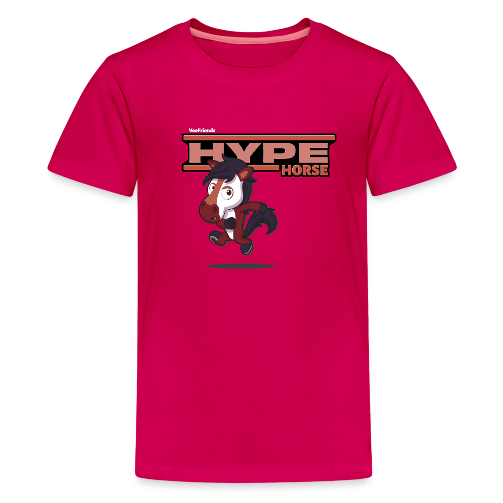 Hype Horse Character Comfort Kids Tee - dark pink