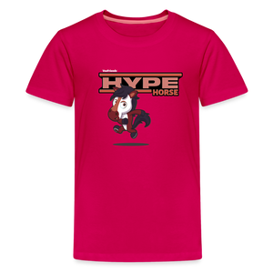 
            
                Load image into Gallery viewer, Hype Horse Character Comfort Kids Tee - dark pink
            
        