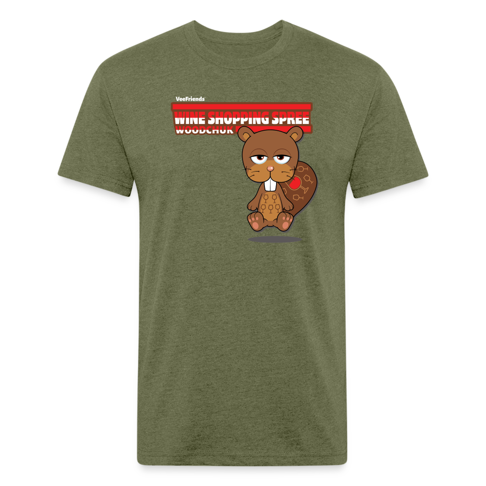 Wine Shopping Spree Woodchuk Character Comfort Adult Tee - heather military green