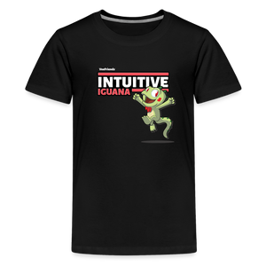 Intuitive Iguana Character Comfort Kids Tee - black