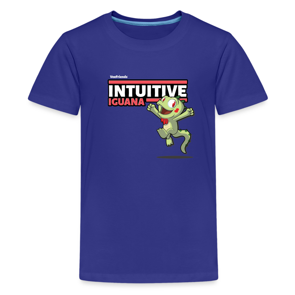 Intuitive Iguana Character Comfort Kids Tee - royal blue