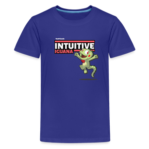 Intuitive Iguana Character Comfort Kids Tee - royal blue