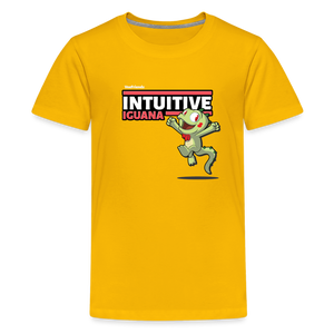 Intuitive Iguana Character Comfort Kids Tee - sun yellow