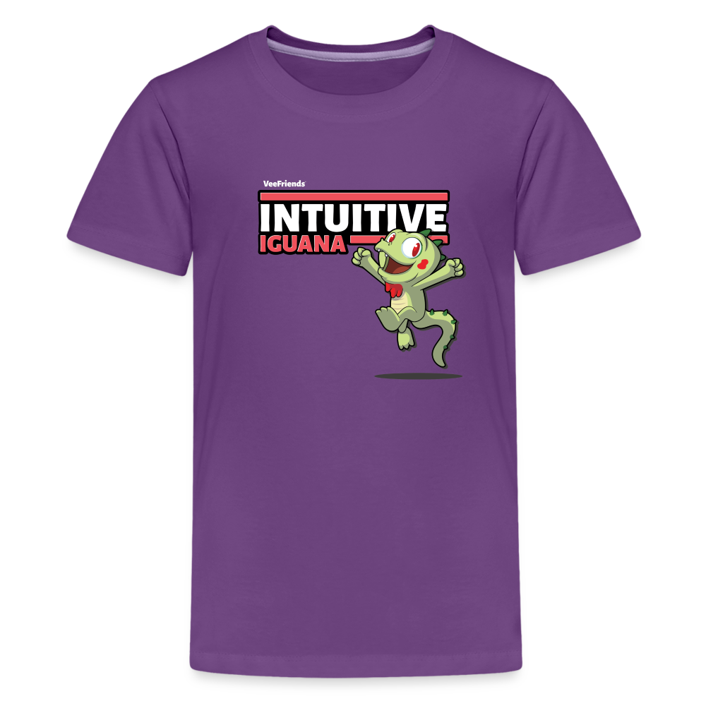 Intuitive Iguana Character Comfort Kids Tee - purple
