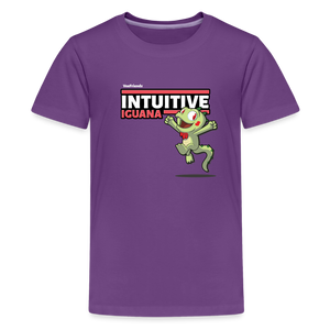 Intuitive Iguana Character Comfort Kids Tee - purple