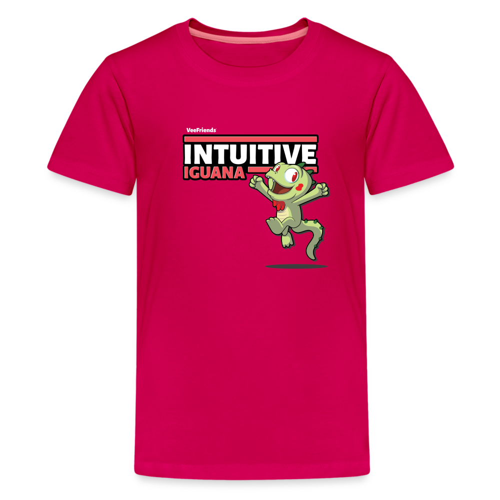 Intuitive Iguana Character Comfort Kids Tee - dark pink