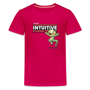 Intuitive Iguana Character Comfort Kids Tee - dark pink