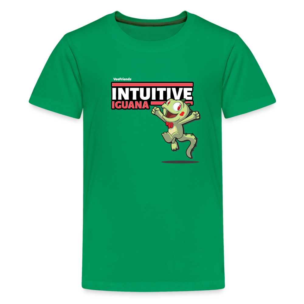 Intuitive Iguana Character Comfort Kids Tee - kelly green