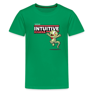 Intuitive Iguana Character Comfort Kids Tee - kelly green