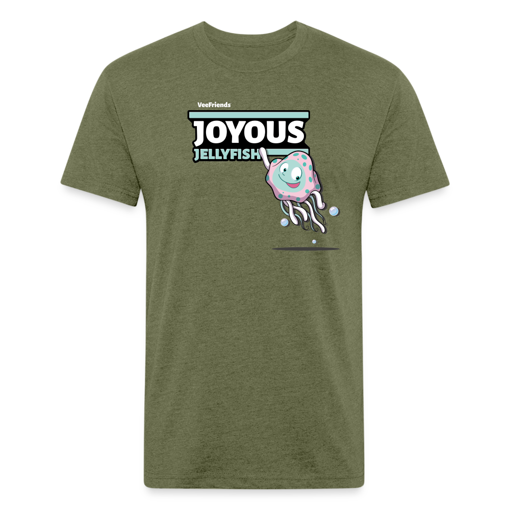 Joyous Jellyfish Character Comfort Adult Tee - heather military green