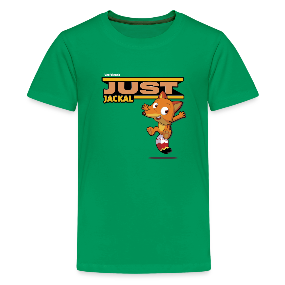 Just Jackal Character Comfort Kids Tee - kelly green