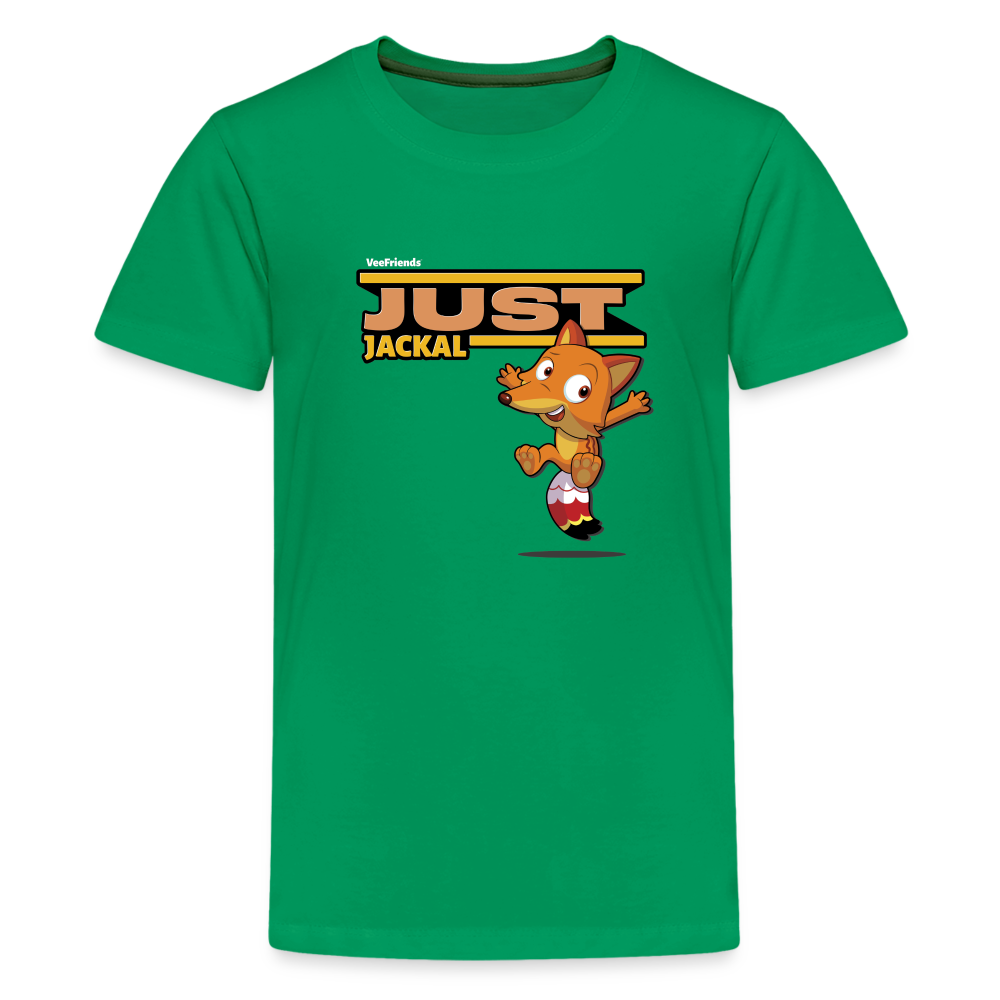 
            
                Load image into Gallery viewer, Just Jackal Character Comfort Kids Tee - kelly green
            
        