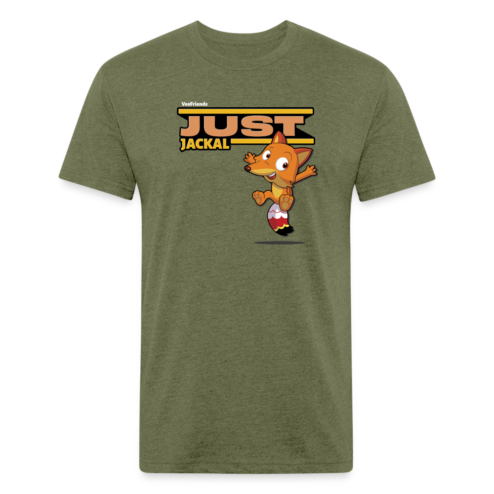 Just Jackal Character Comfort Adult Tee - heather military green