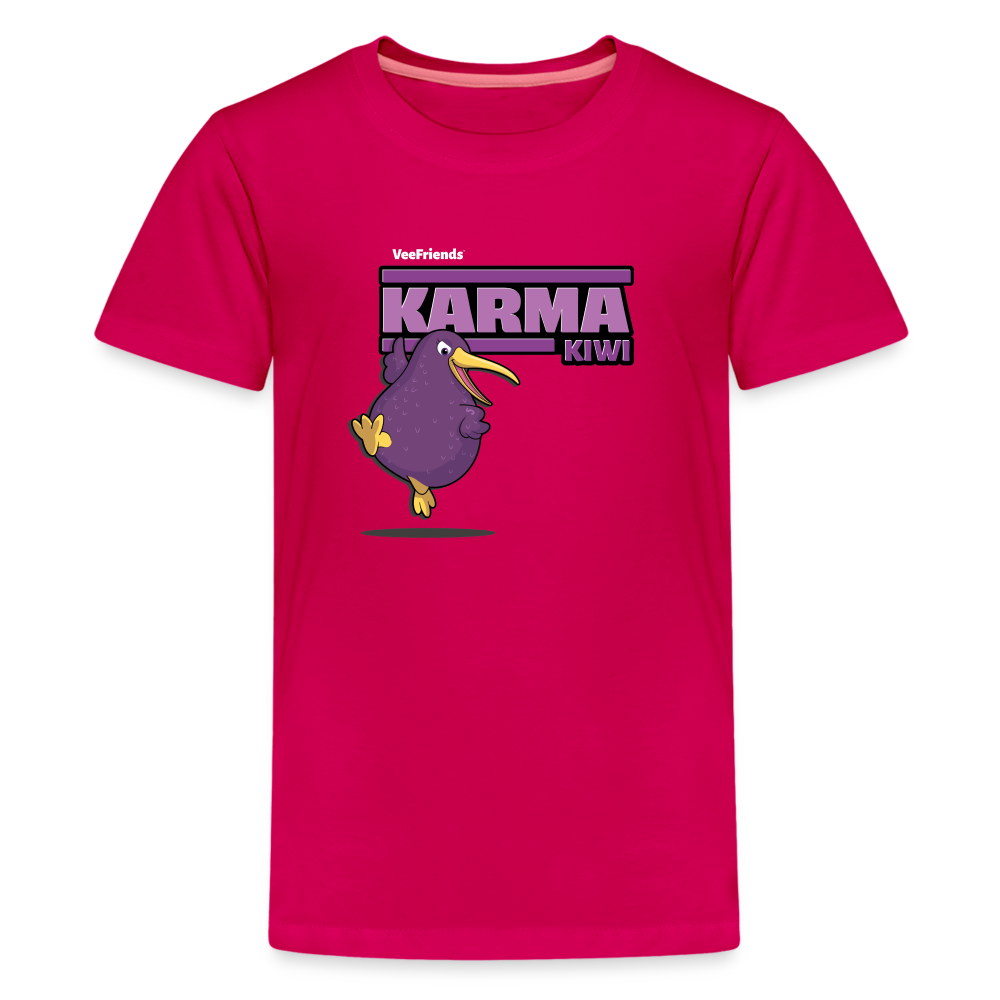 Karma Kiwi Character Comfort Kids Tee - dark pink